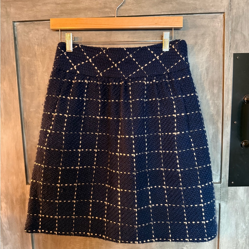 Maeve Anthropologie Plaid Wool pencil skirt